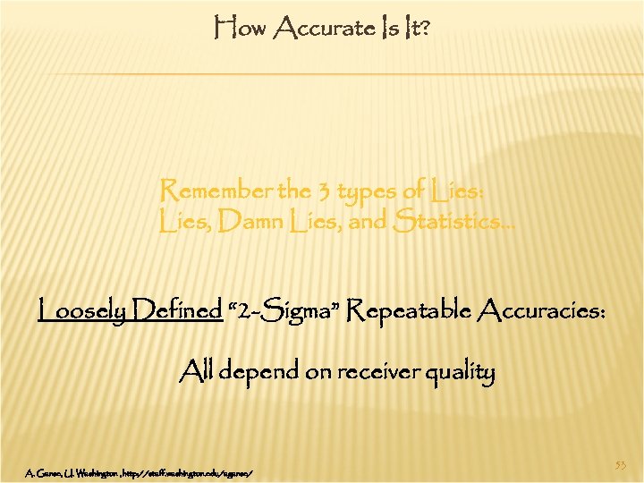 How Accurate Is It? Remember the 3 types of Lies: Lies, Damn Lies, and