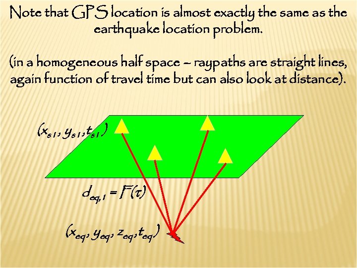 Note that GPS location is almost exactly the same as the earthquake location problem.