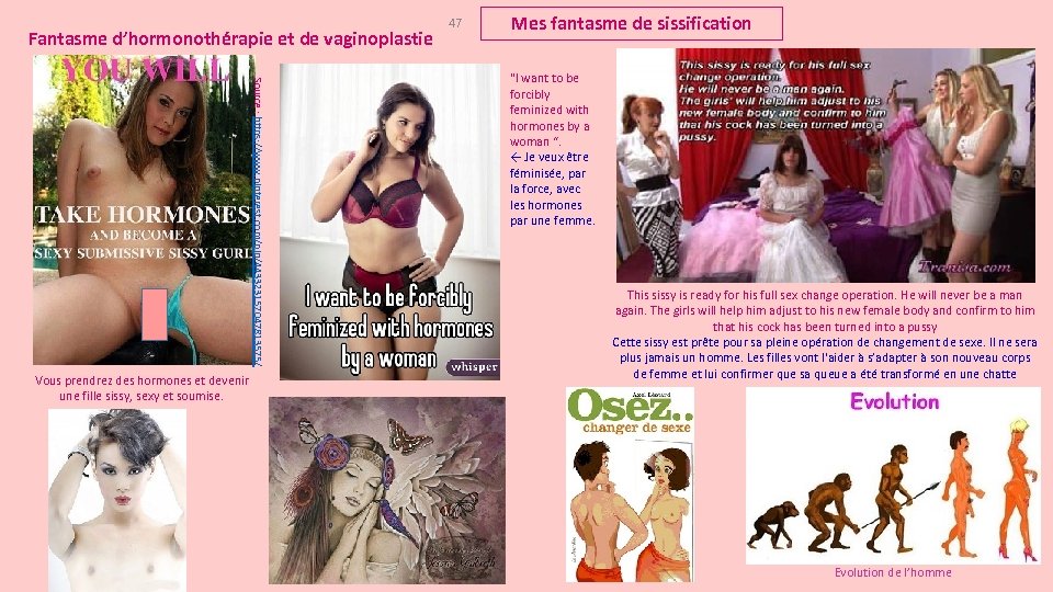 Fantasme d’hormonothérapie et de vaginoplastie Source : https: //www. pinterest. com/pin/443323157047813575/ Vous prendrez des