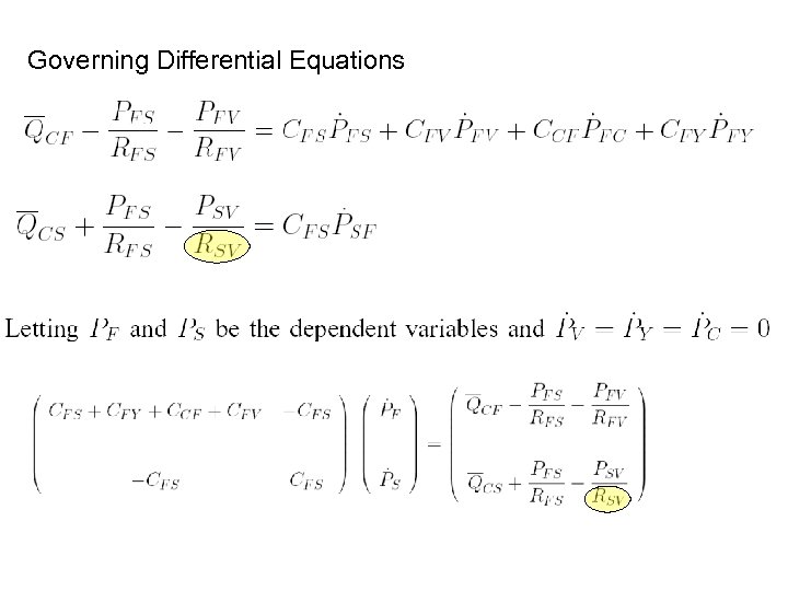 Governing Differential Equations 