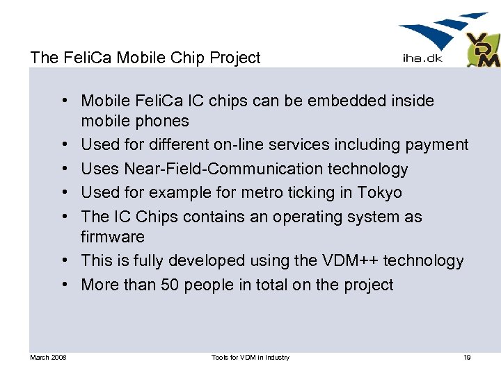 The Feli. Ca Mobile Chip Project • Mobile Feli. Ca IC chips can be