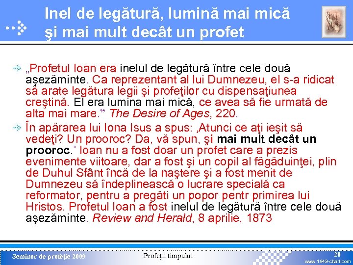 Inel de legătură, lumină mai mică şi mai mult decât un profet „Profetul Ioan
