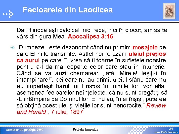 Fecioarele din Laodicea Dar, fiindcă eşti căldicel, nici rece, nici în clocot, am să