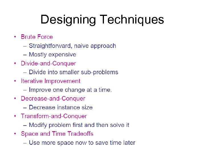 Designing Techniques 