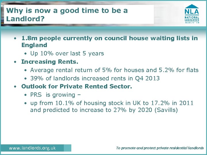 Why is now a good time to be a Landlord? • 1. 8 m