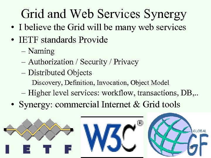 Grid and Web Services Synergy • I believe the Grid will be many web