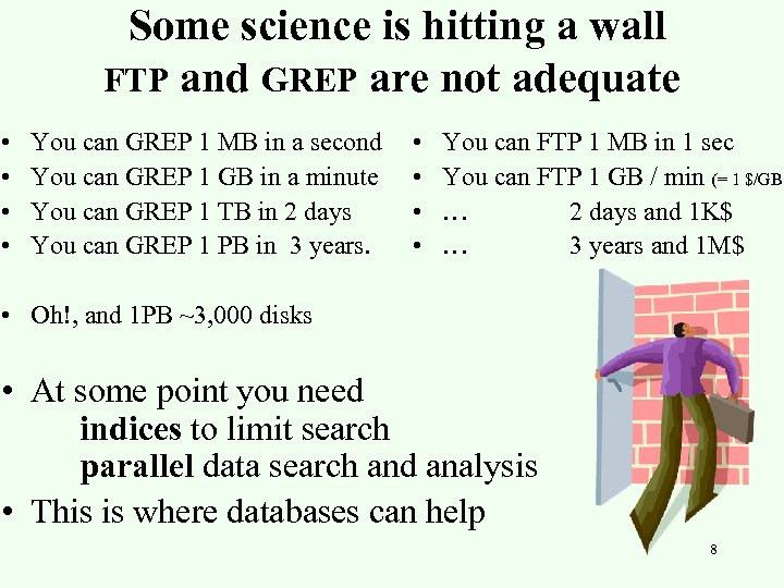 Some science is hitting a wall FTP and GREP are not adequate • •