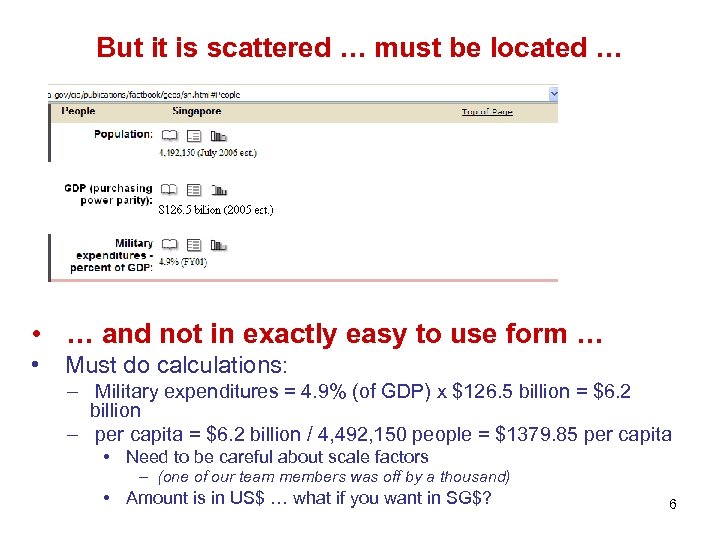 But it is scattered … must be located … • … and not in