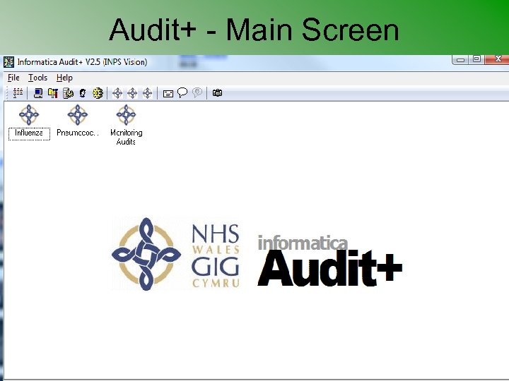 Audit+ - Main Screen 
