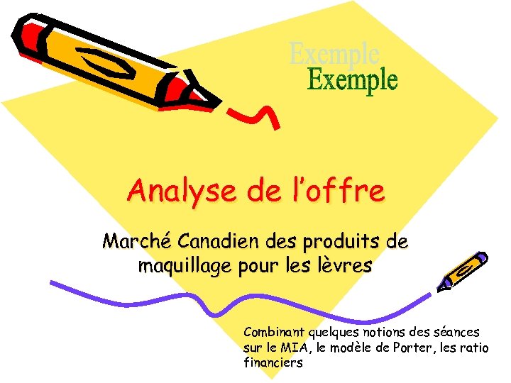 Analyse de l’offre Marché Canadien des produits de maquillage pour les lèvres Combinant quelques