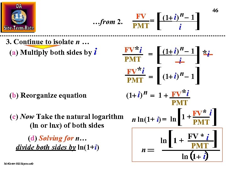 11 …from 2. 3. Continue to isolate n … (a) Multiply both sides by