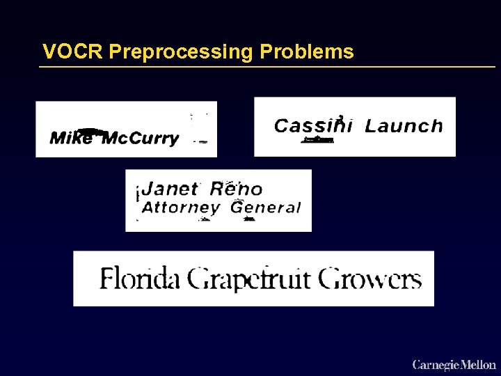 VOCR Preprocessing Problems 