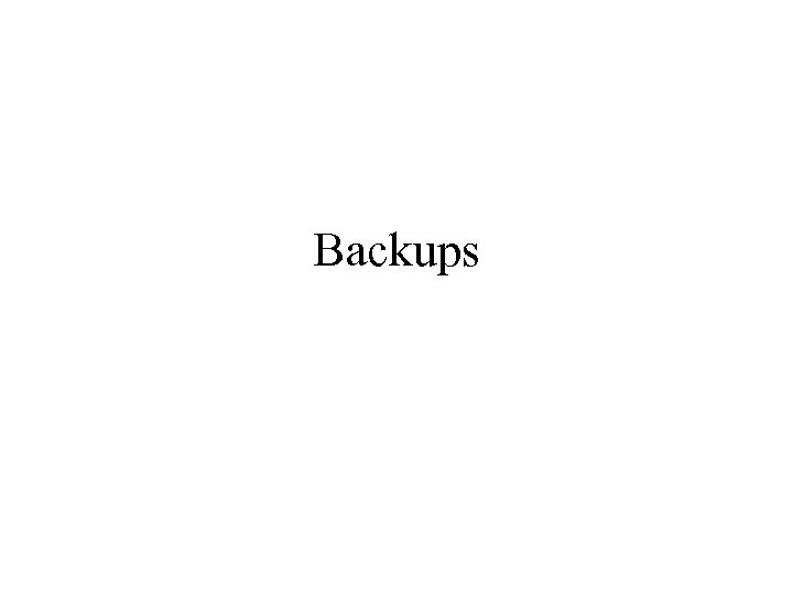 Backups 