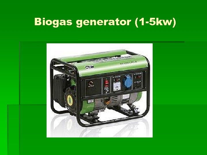 Biogas generator (1 -5 kw) 