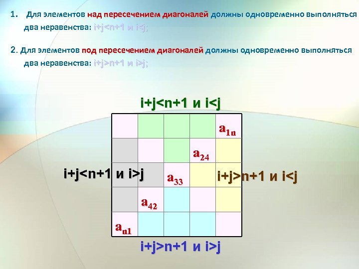 Сумма диагоналей массива двумерного