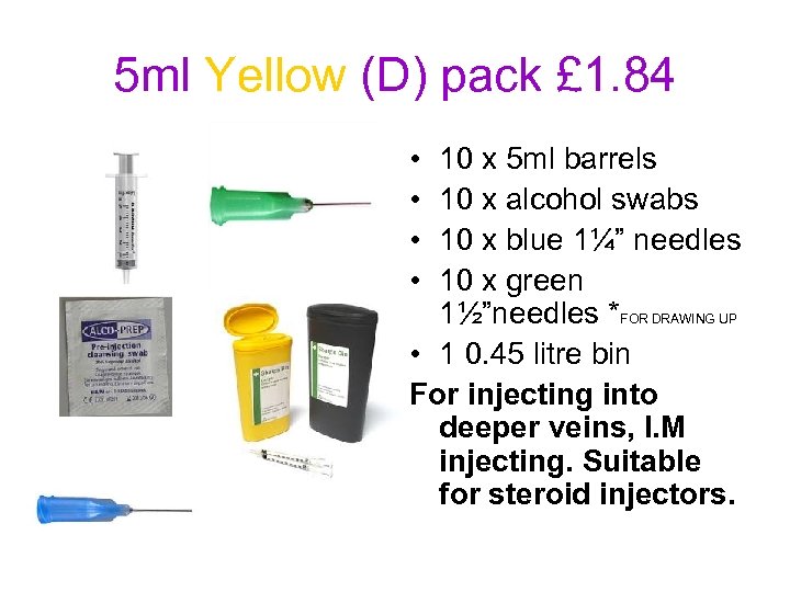 5 ml Yellow (D) pack £ 1. 84 • • 10 x 5 ml