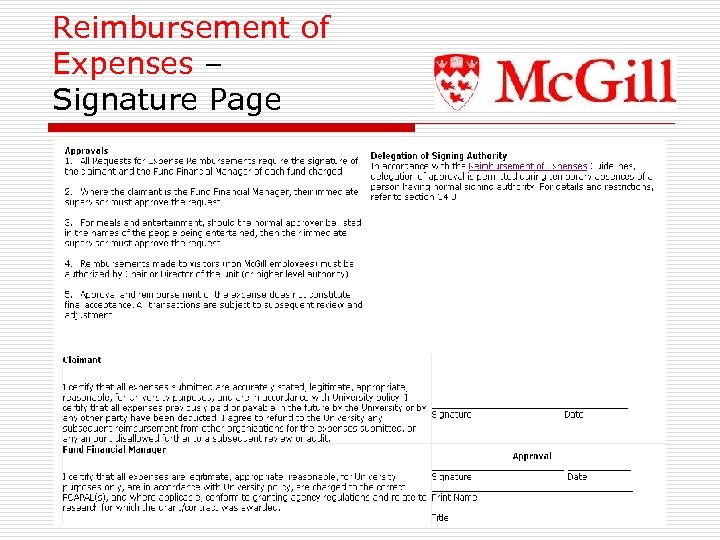 Reimbursement of Expenses – Signature Page 