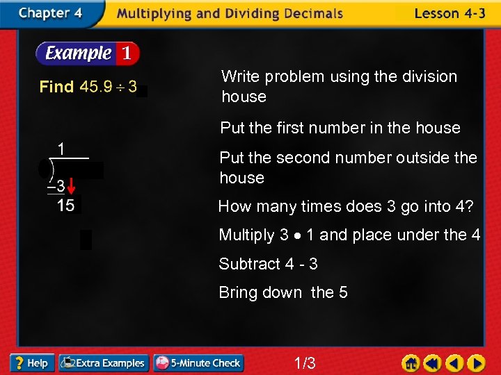 Find Write problem using the division house Put the first number in the house