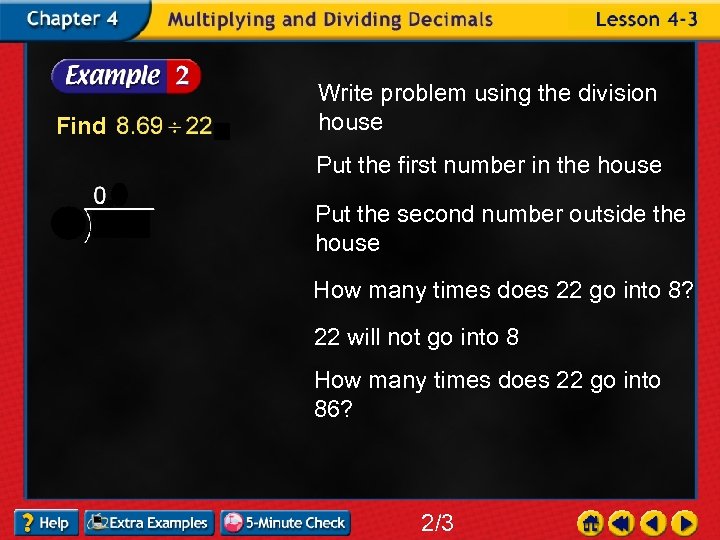 Find Write problem using the division house Put the first number in the house