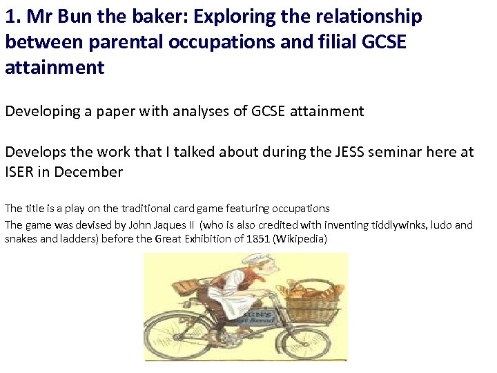 1. Mr Bun the baker: Exploring the relationship between parental occupations and filial GCSE