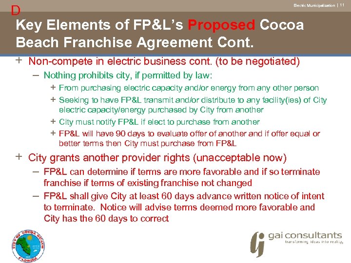 D Electric Municipalization | 11 Key Elements of FP&L’s Proposed Cocoa Beach Franchise Agreement