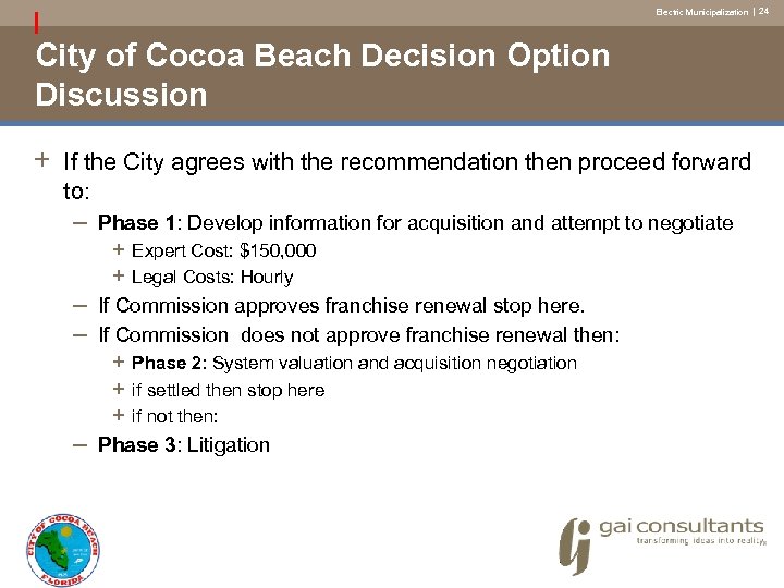 I Electric Municipalization | 24 City of Cocoa Beach Decision Option Discussion + If