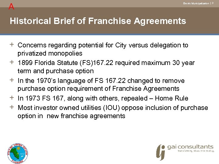 A Electric Municipalization | 3 Historical Brief of Franchise Agreements + Concerns regarding potential