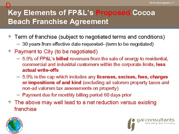 D Electric Municipalization | 7 Key Elements of FP&L’s Proposed Cocoa Beach Franchise Agreement