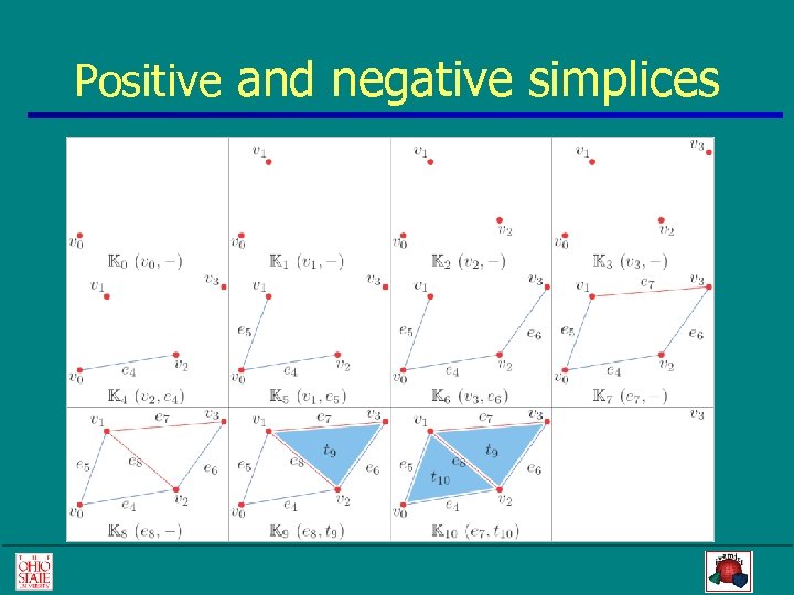 Positive and negative simplices 