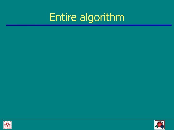 Entire algorithm 
