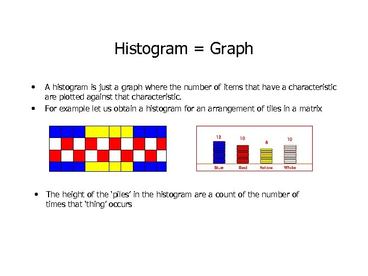 Histogram = Graph • • A histogram is just a graph where the number