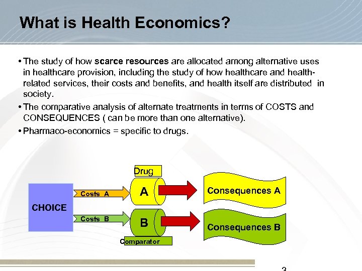 What is Health Economics? • The study of how scarce resources are allocated among
