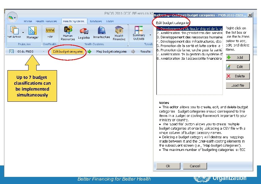 Up to 7 budget classifications can be implemented simultaneously 22 | Department of Health