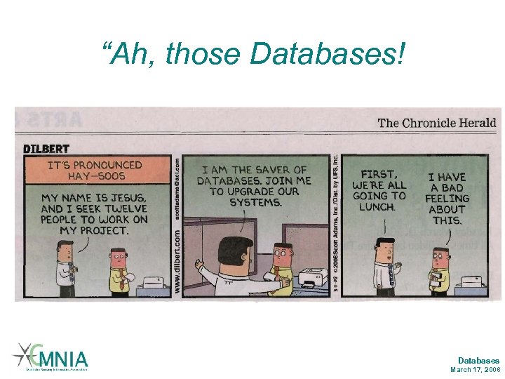 “Ah, those Databases! Databases March 17, 2008 