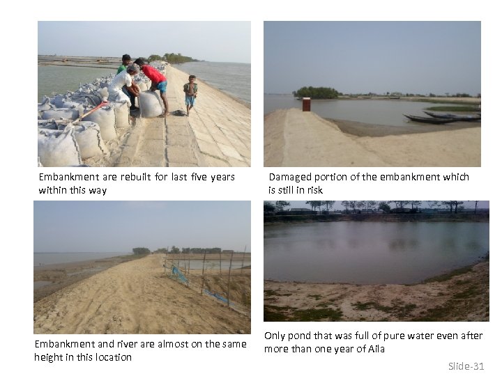 Embankment are rebuilt for last five years within this way Embankment and river are