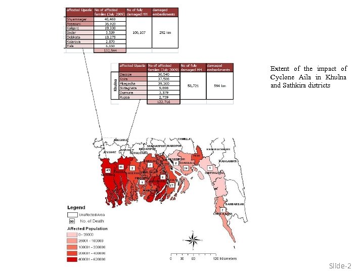 Extent of the impact of Cyclone Aila in Khulna and Sathkira districts Slide-2 