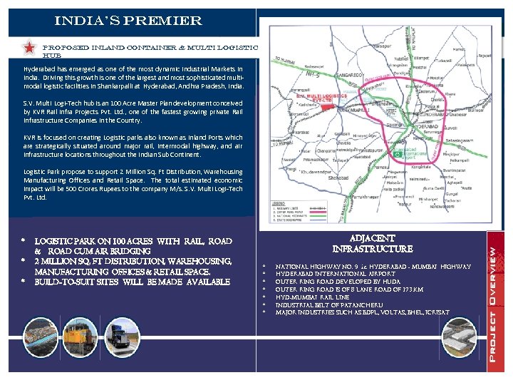 India’s Premier PROPOSED INLAND CONTAINER & MULTI LOGISTIC HUB Hyderabad has emerged as one