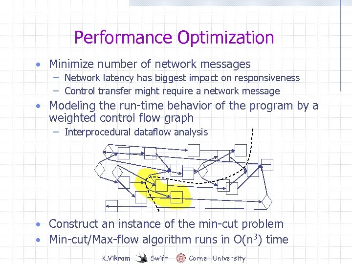 Performance Optimization • Minimize number of network messages – Network latency has biggest impact