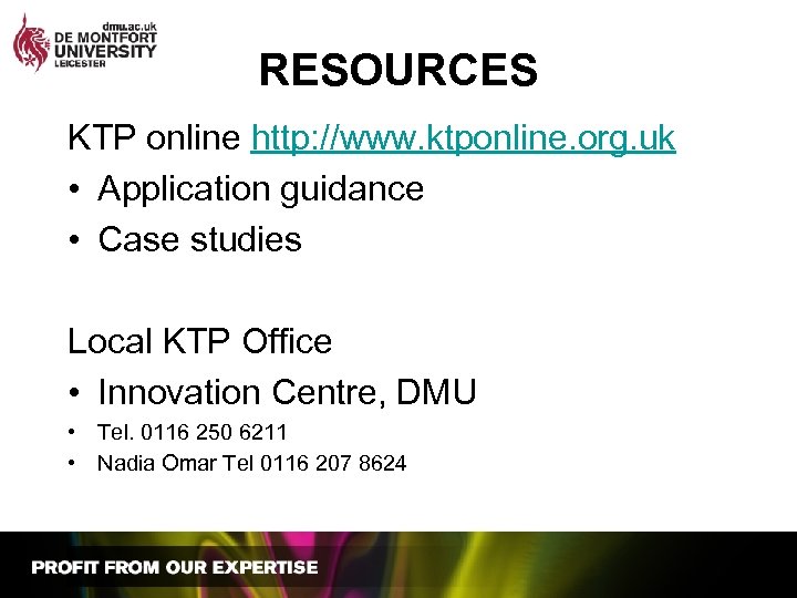 RESOURCES KTP online http: //www. ktponline. org. uk • Application guidance • Case studies