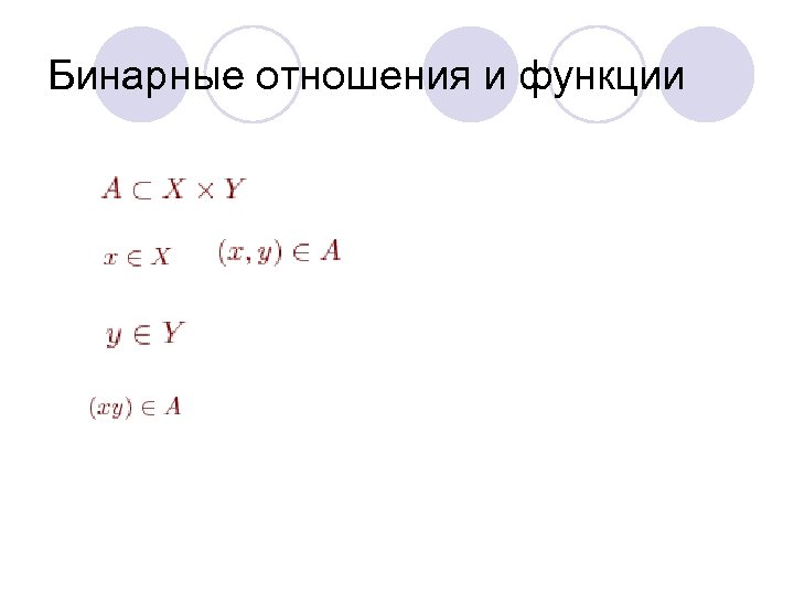 Бинарные отношения и функции 