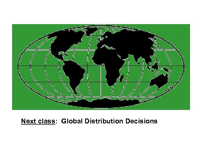 Next class: Global Distribution Decisions 