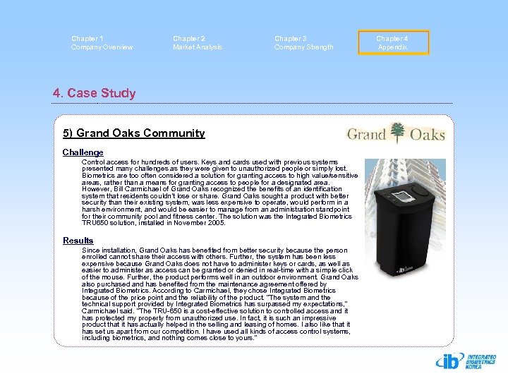 Chapter 1 Company Overview Chapter 2 Market Analysis Chapter 3 Company Strength 4. Case