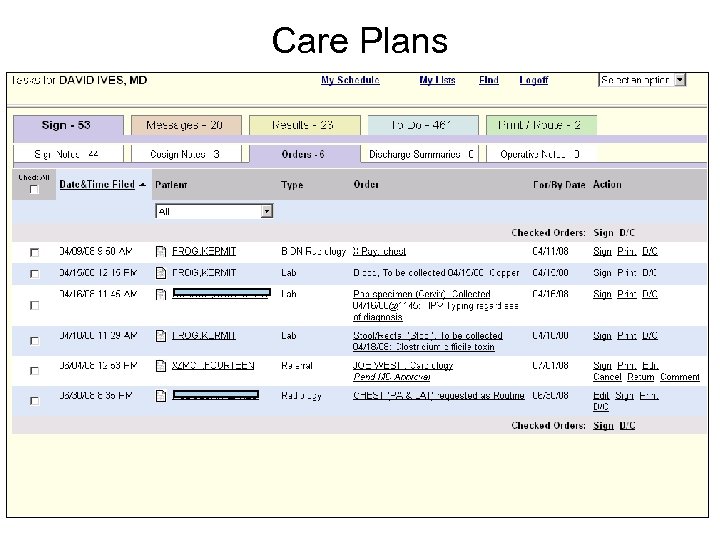 Care Plans 