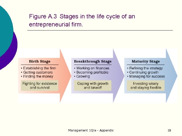 Figure A. 3 Stages in the life cycle of an entrepreneurial firm. Management 10/e