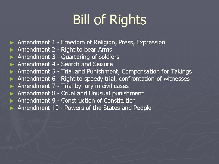 Bill of Rights ► ► ► ► ► Amendment 1 - Freedom of Religion,