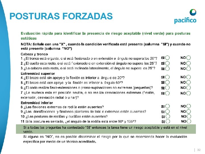 POSTURAS FORZADAS | 32 