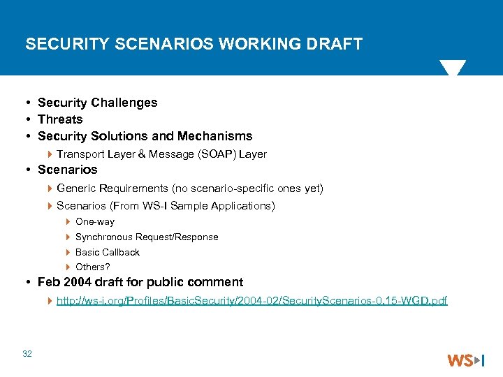 SECURITY SCENARIOS WORKING DRAFT Security Challenges Threats Security Solutions and Mechanisms 4 Transport Layer