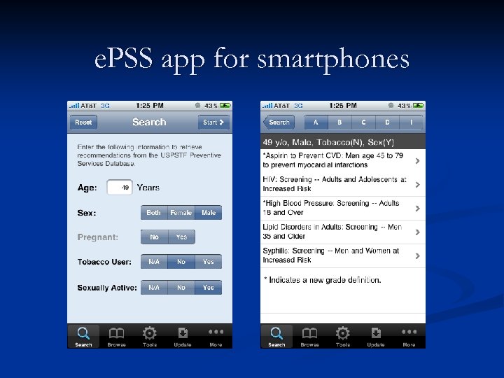 e. PSS app for smartphones 