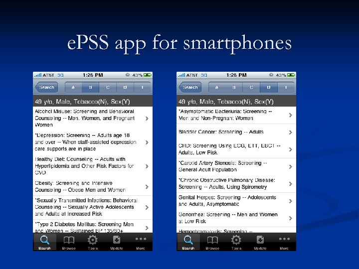 e. PSS app for smartphones 