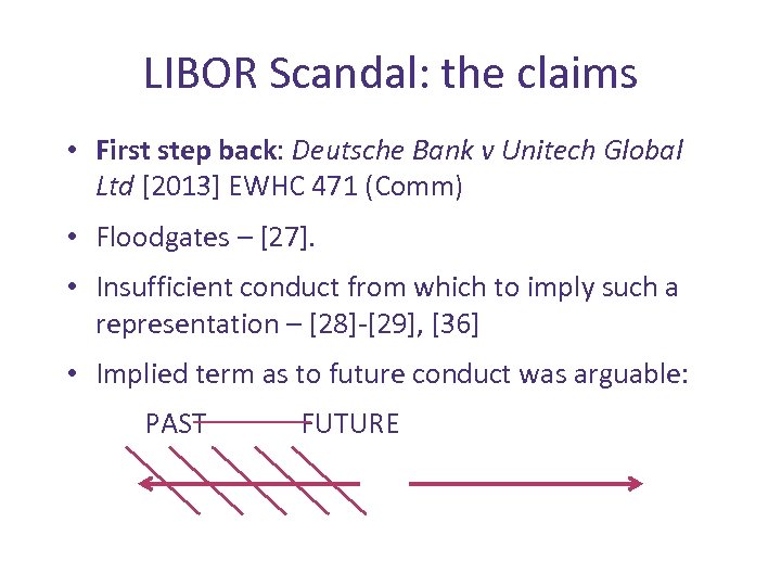 LIBOR Scandal: the claims • First step back: Deutsche Bank v Unitech Global Ltd